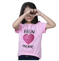 Chutki Follow Your Heart Half Sleeves T-Shirt Pink